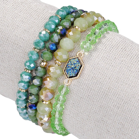 Arm Candy Natural Stone And Glass Crystal Bracelets by VistaShops
