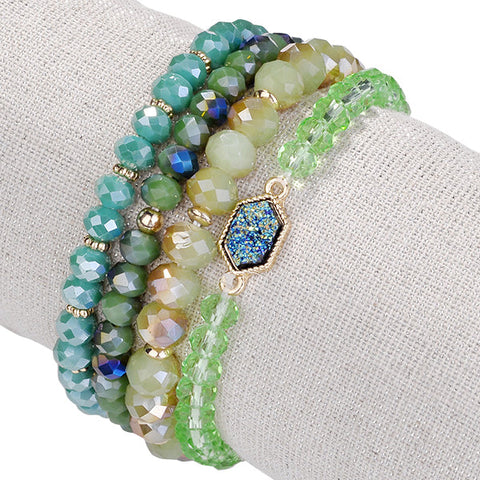 Arm Candy Natural Stone And Glass Crystal Bracelets by VistaShops –