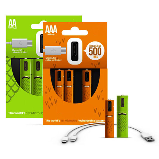 ECO Recharge 4 Pack AA Or AAA USB Rechargeable Batteries by VistaShops