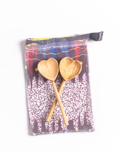 Olive Wood Heart Teaspoon Pair by Creative Women