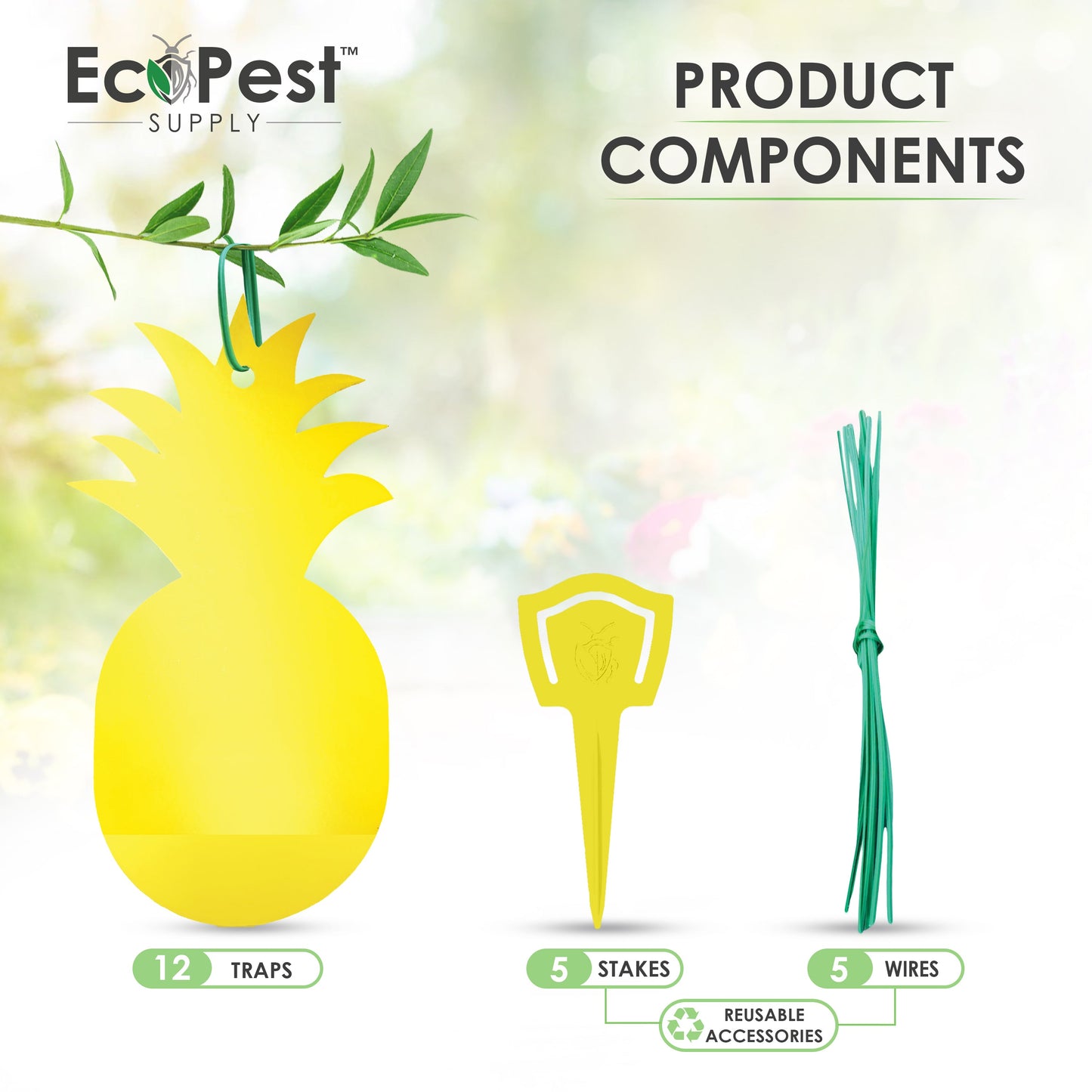Sticky Fly Traps (Yellow) — 12 Pack by EcoPest Supply
