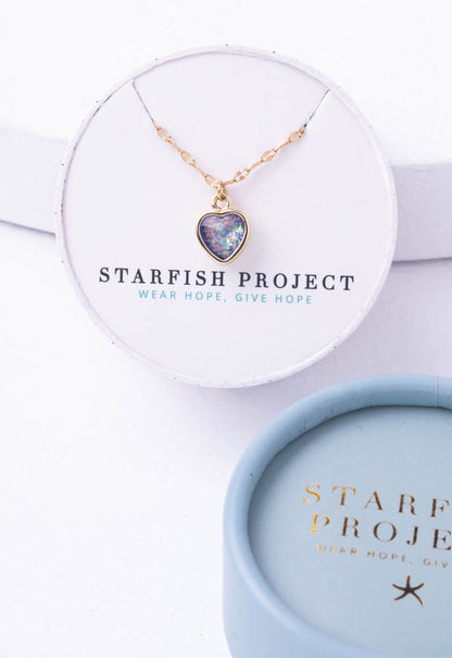 Wear Blue Gold Heart Necklace by Starfish Project