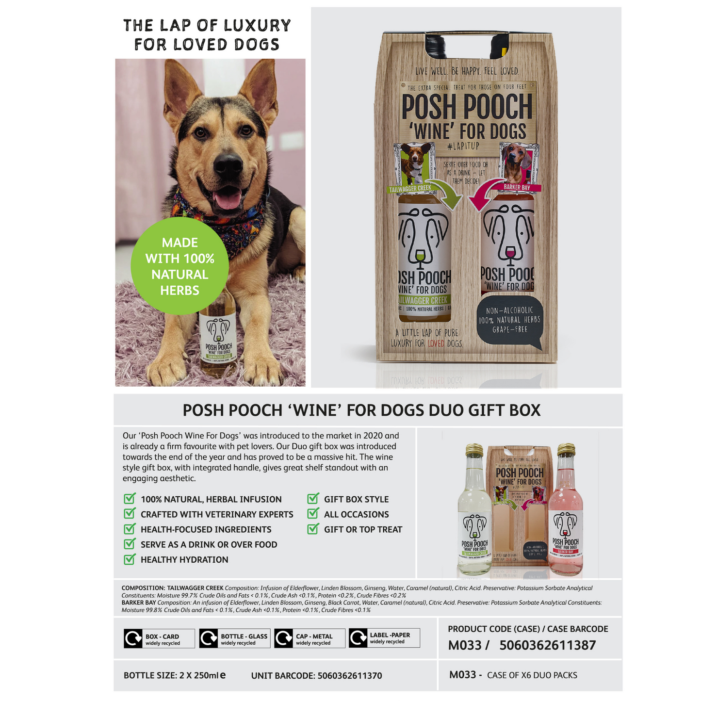 Posh Pooch Dog Wine Duo Pack (Non-Alcoholic) by American Pet Supplies