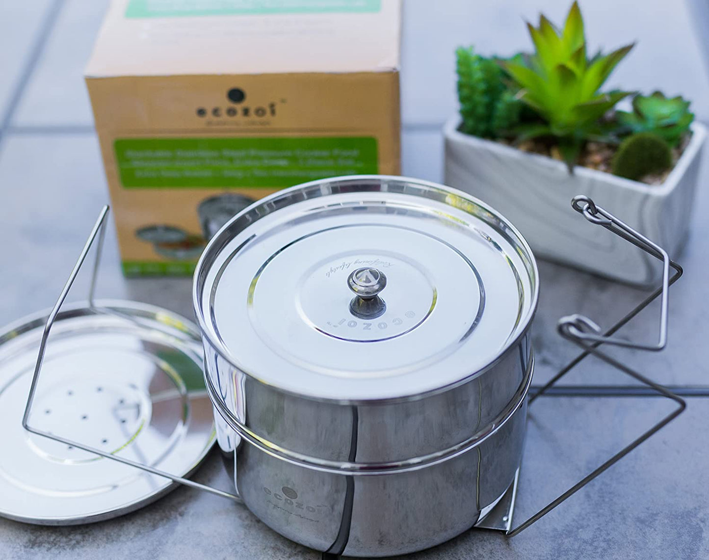 Instant Pot Insert Pans, 2 Tier for 3 Qt / 5 Qt Pressure Cookers by ecozoi