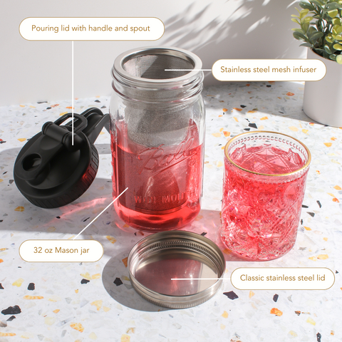 Maison Brew - Cold Brew Iced Tea Mason Jar by Plum Deluxe Tea