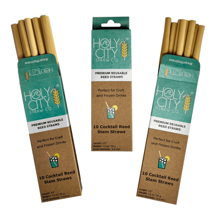 Cocktail Reusable Reed Straws | 3 Pack Bundle by Holy City Straw Company