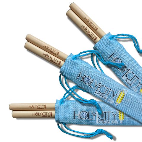 Two Straw/Pouch Combo - Holy City Straw Co. - 3 Pack by Holy City Straw Company
