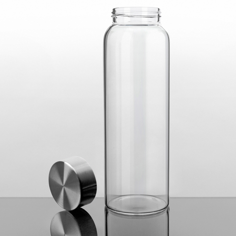32 oz Glass Water Bottle with Stainless Steel Cap (2nd Generation) by Kablo
