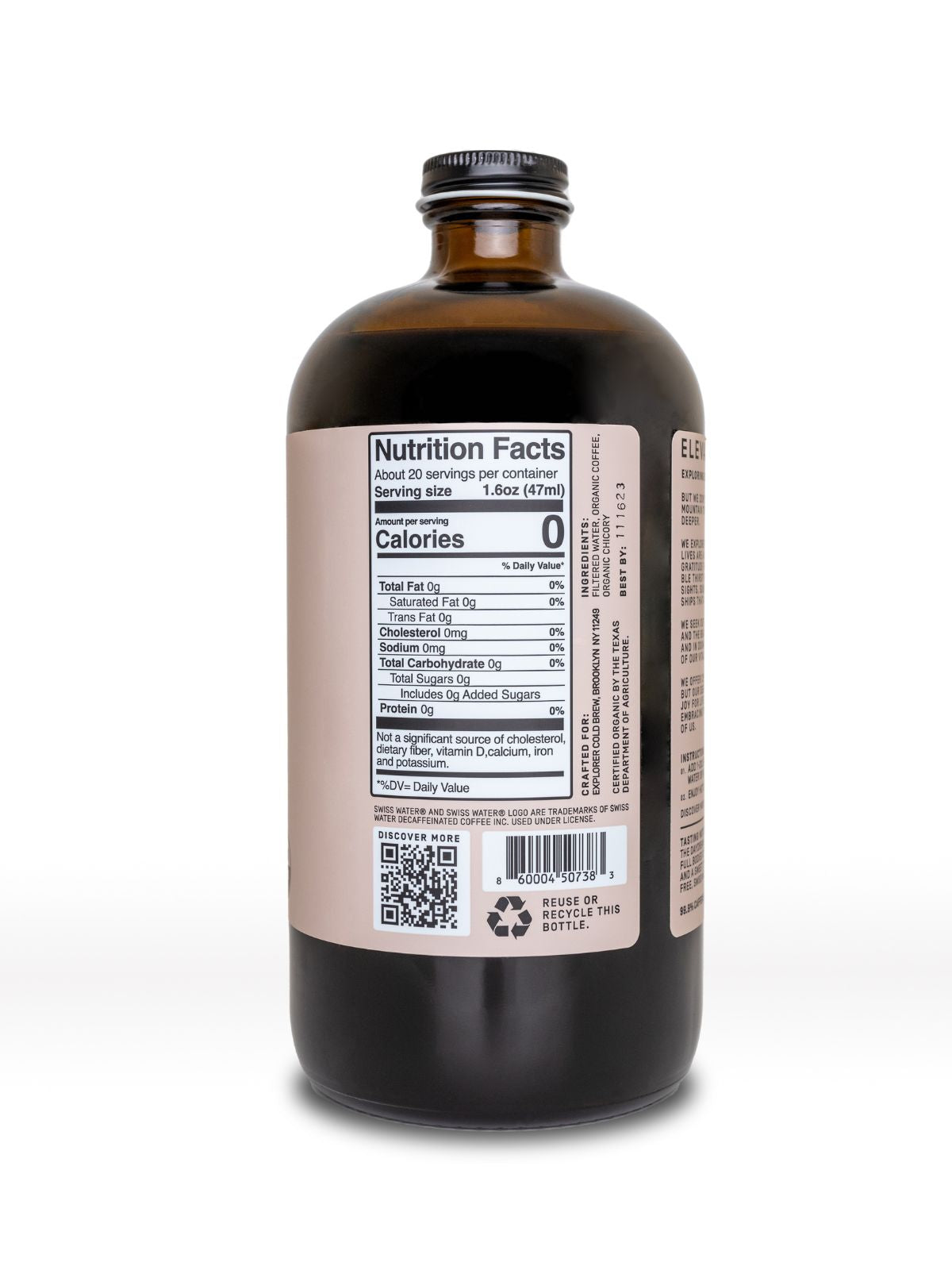 Swiss Water Decaf Cold Brew Concentrate | 32oz Bottle | Makes 20 Cups by Explorer Cold Brew