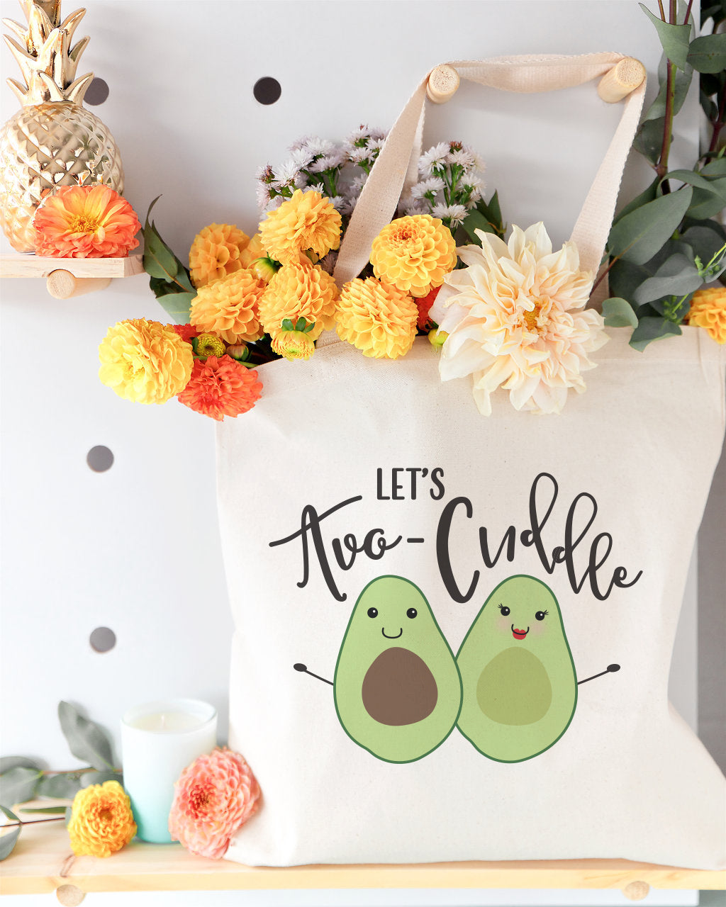 Let's Avo-cuddle Cotton Canvas Tote Bag by The Cotton & Canvas Co.