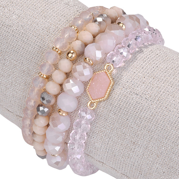 Arm Candy Natural Stone And Glass Crystal Bracelets by VistaShops