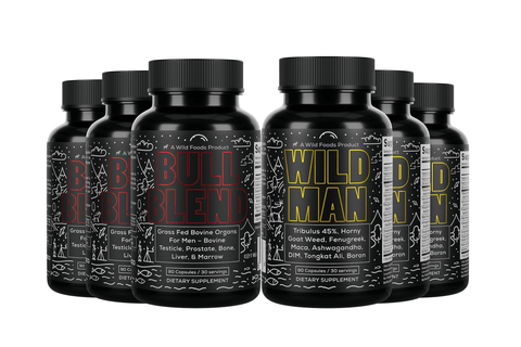 Wild Man: Herbal Mineral Hormone Stack For Men  - Tribulus, Tongkat Ali, Boron, Niacin, Zinc, D3, and more by Wild Foods