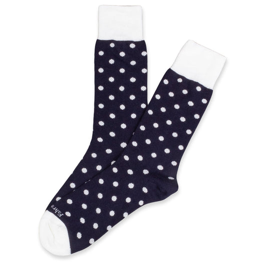 Men's Sock | Polka Dot Navy/White by Fahrenheit New York