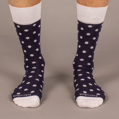 Men's Sock | Polka Dot Navy/White by Fahrenheit New York