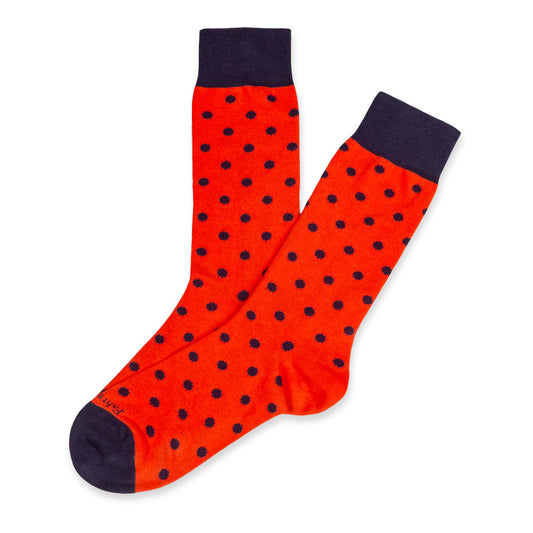 Men's Sock | Polka Dot Red/Navy by Fahrenheit New York