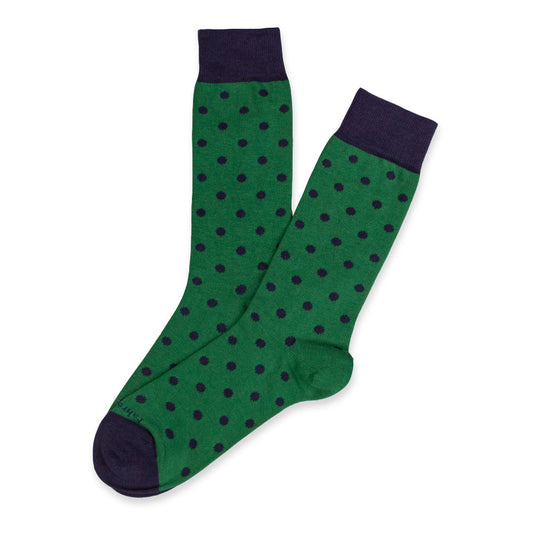 Men's Sock | Polka Dot Green/Navy by Fahrenheit New York