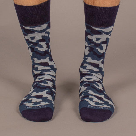 Men's Sock | Blue Camouflage by Fahrenheit New York