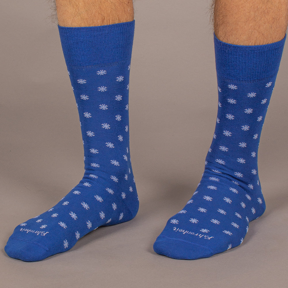 Men's Sock | Snowflake Blue/White by Fahrenheit New York
