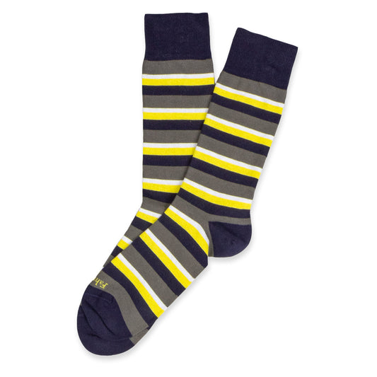 Men's Sock | Stripe Yellow/Grey by Fahrenheit New York