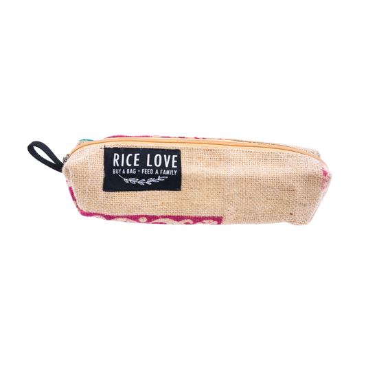 Recycled Zipper Pouch by Rice Love