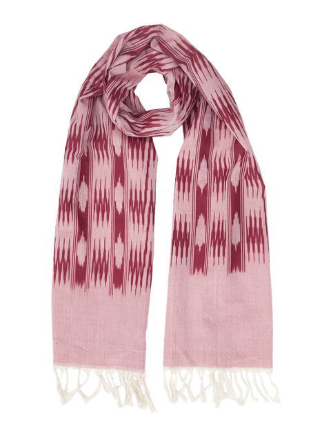 Pink & Burgundy Banded Stripes Scarf by Passion Lilie