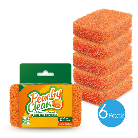Grand Fusion Peachy Clean Sponges, Kitchen Cleaning Supplies with Fresh Peachy Scent, Dish Scrubber by Grand Fusion Housewares, LLC