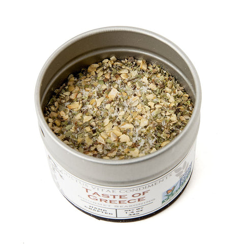 Taste of Greece - Gourmet Seasoning - Artisanal Spice Blend - 2.7oz - Non GMO- Magnetic Tin  - Hand Packed by Alpha Omega Imports