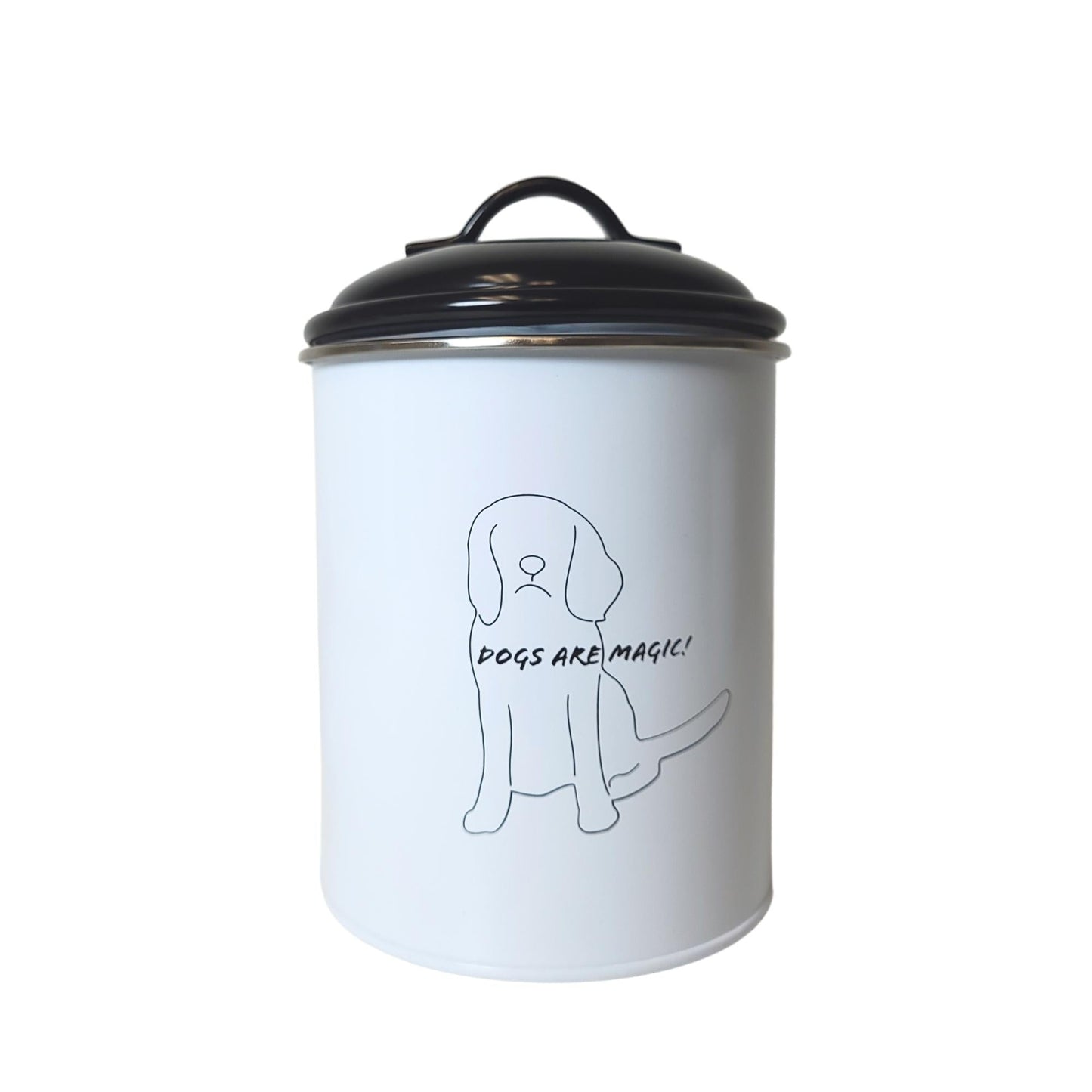 Black & White Pet Food & Treat Storage Canisters (Set of 3) by American Pet Supplies
