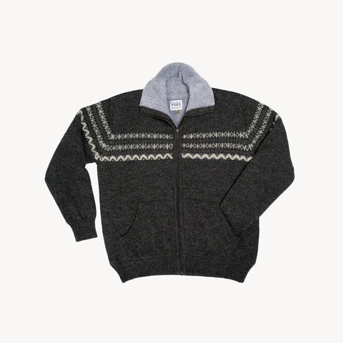 Fleece Lined Zip Sweater by POKOLOKO