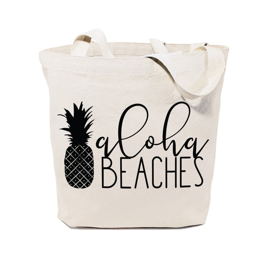 Aloha Beaches Cotton Canvas Tote Bag by The Cotton & Canvas Co.