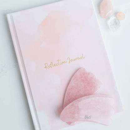 Mind + Body Self-Care Bundle: Reflection Journal & Rose Quartz Gua Sha by Bliss'd Co
