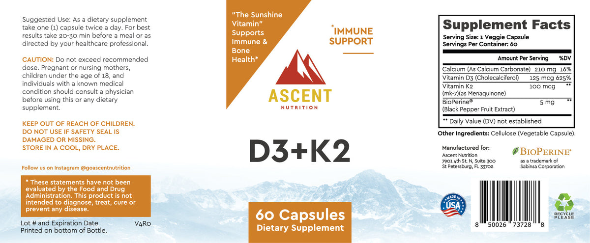 D3 + K2 by Ascent Nutrition