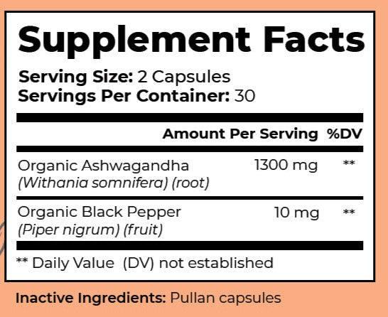 Premium Ashwagandha with Black Pepper by Vita Organics