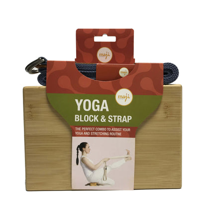 Bamboo Yoga Block & Strap Combo by Jupiter Gear
