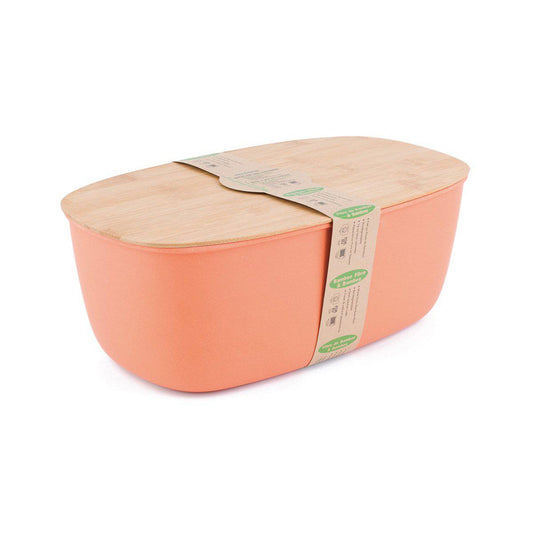 Bamboo fiber Large Bread Bin with Reversible lid -Peach Bin by Peterson Housewares & Artwares