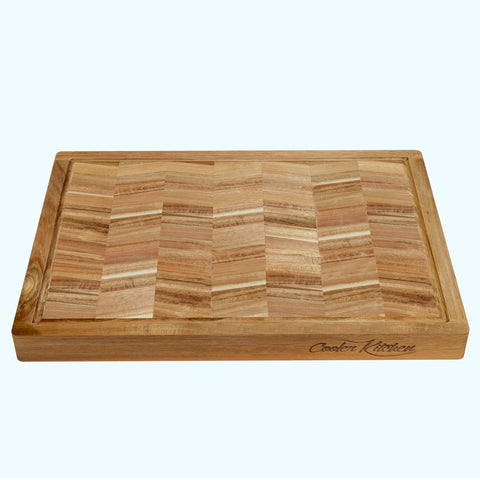 Extra Large Acacia Wood Cutting Board - Large Wooden Cutting Board for Kitchen w/Juice Grooves and Handles by Cooler Kitchen