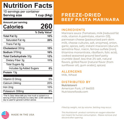 Beef Pasta Marinara - #10 Can by Nutristore