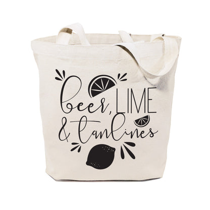 Beer, Lime and Tan Lines Cotton Canvas Tote Bag by The Cotton & Canvas Co.