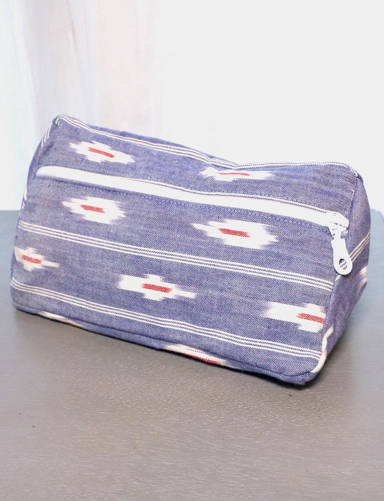 Blue Ikat Toiletry Bag by Passion Lilie