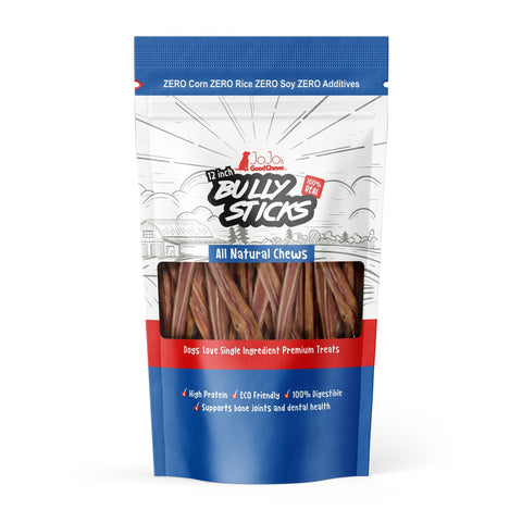 All-Natural Beef Bully Stick Dog Treats - 12" Standard (4-Pack) by American Pet Supplies
