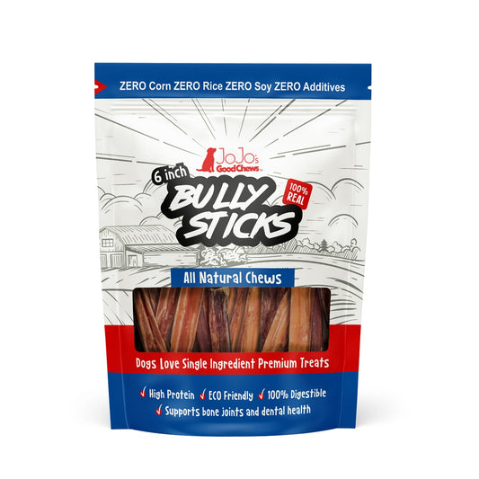 All-Natural Beef Bully Stick Dog Treats - 6" Standard (4-Pack) by American Pet Supplies
