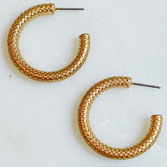Textured Hoop Earrings by Ellisonyoung.com