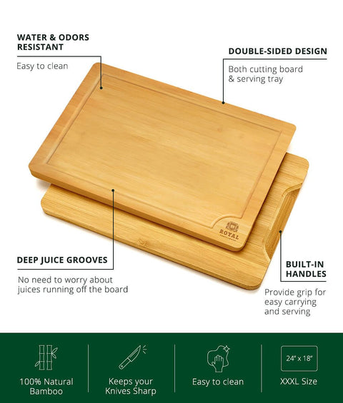 Extra Large Cutting Board 24×18" by Royal Craft Wood