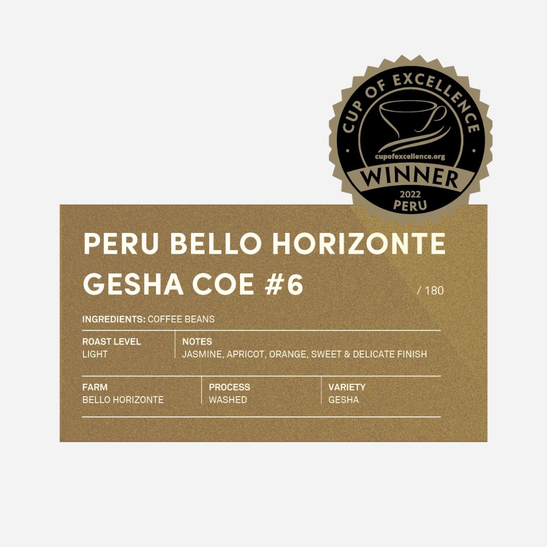 Peru Cup of Excellence #6 Gesha 89.46 by Bean & Bean Coffee Roasters
