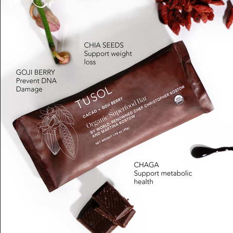 Organic Cacao + Goji Berry Superfood Bar (24 Pack) by TUSOL Wellness