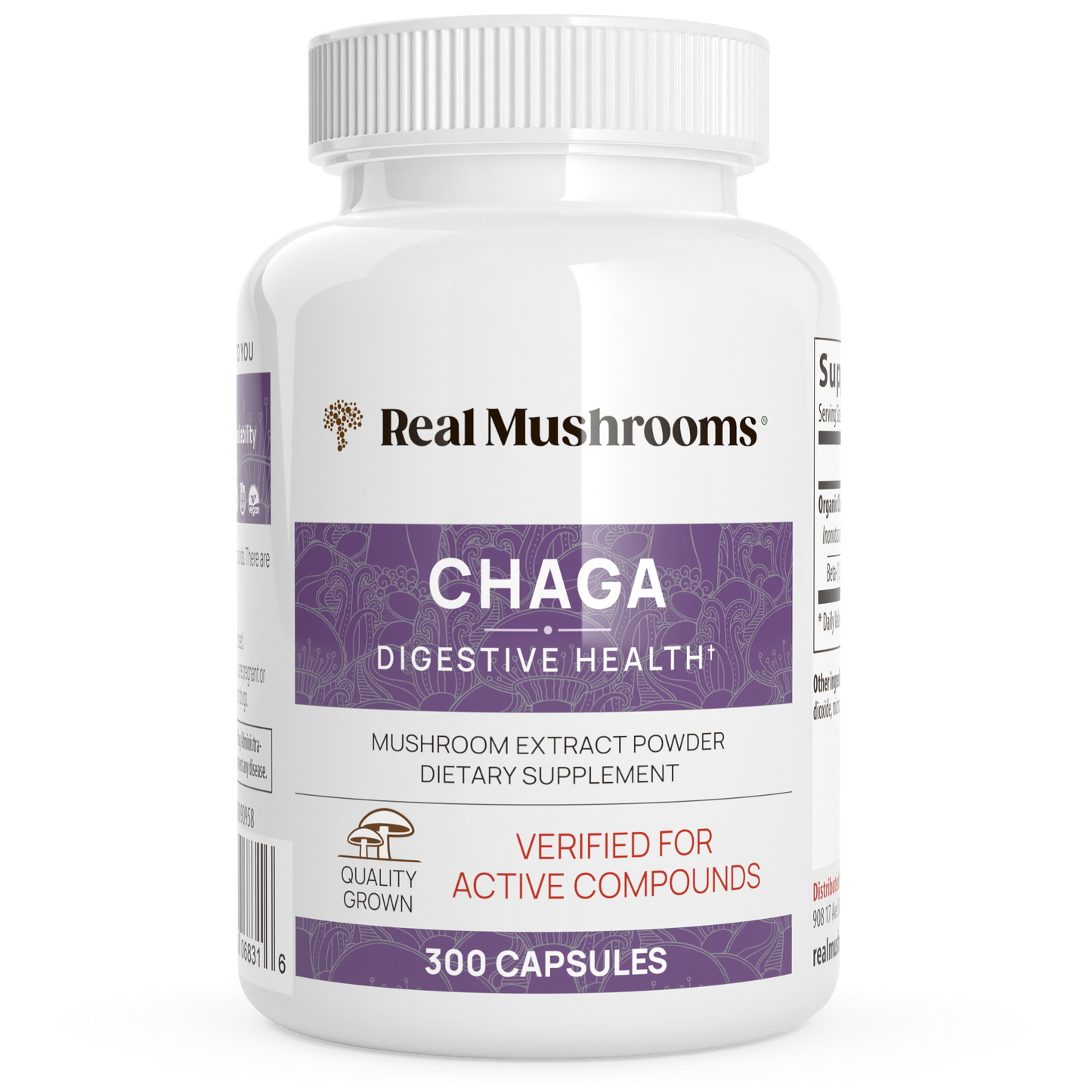 Organic Chaga Extract Capsules by Real Mushrooms