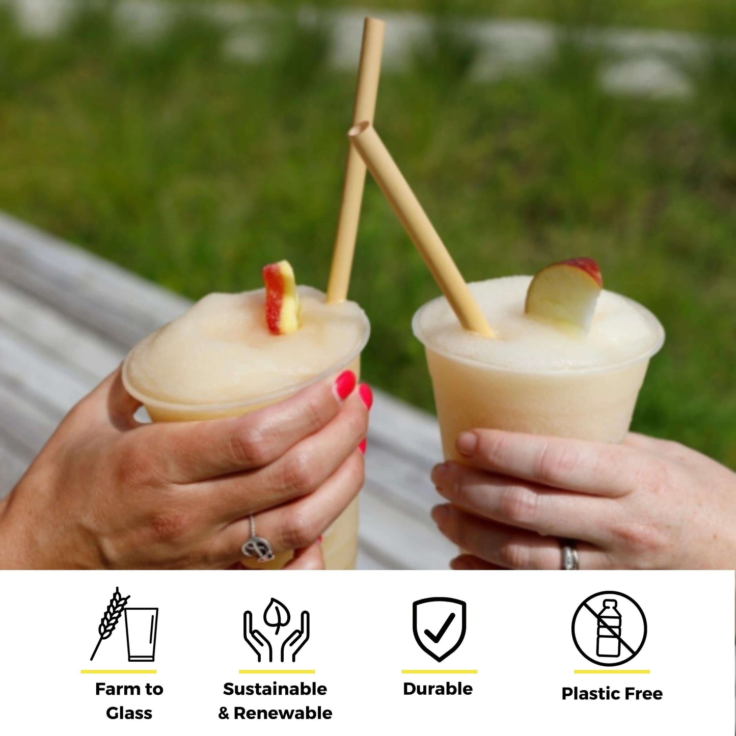 Cocktail Reusable Reed Straws | 10ct. by Holy City Straw Company