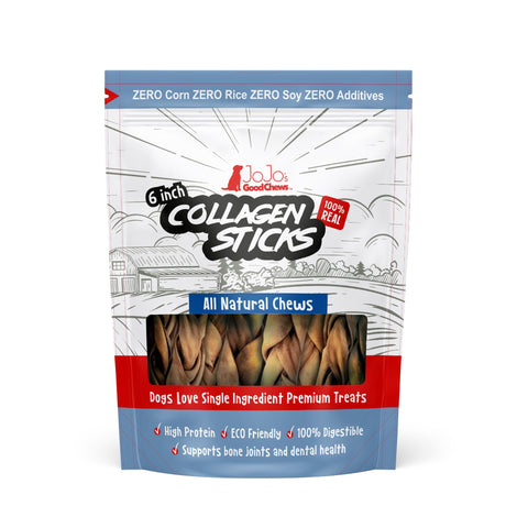 Braided Collagen Stick Dog Treats - 6" Thick (4-Pack) by American Pet Supplies