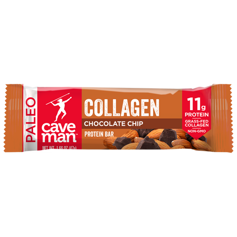 Chocolate Chip Collagen Bars by Caveman Foods