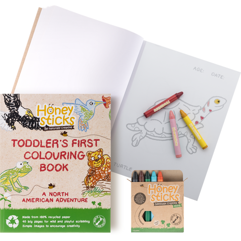 North American Book + Thins Coloring Set by Honeysticks USA
